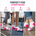 thumbnail image 5 of Athletic Ankle Socks for Men & Women 10 Pairs, Lightweight Breathable Socks with Flexible Fit for Training, Walking and Everyday Wear, White/LightRed, Shoe Size 6-9, 5 of 5