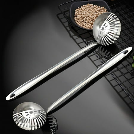 

GWONG Colander Spoon Food Grade Rust-proof Stainless Steel Hot Pot Spoon Strainer with Long Handle for Home