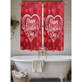 thumbnail image 4 of Valentine's Day Bathroom Window Curtain, Red Love Heart Romantic Minimalist Light Filtering Coffee Kitchen Curtains, Bedroom Living Room Curtains 2 Panel 84"x63", 4 of 6