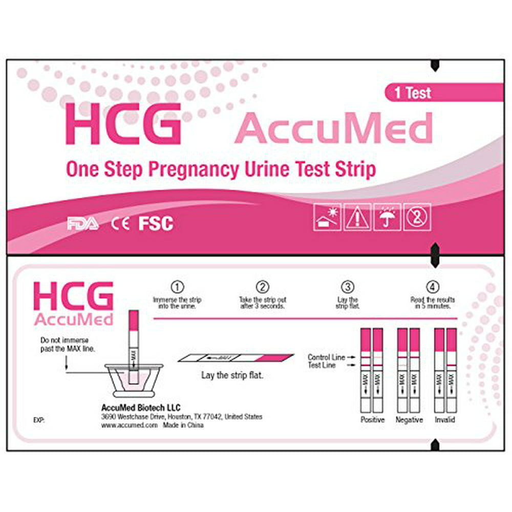 Accumed® Pregnancy Hcg Test Strips Kit Clear And Accurate Results Fda Approved And Over 99