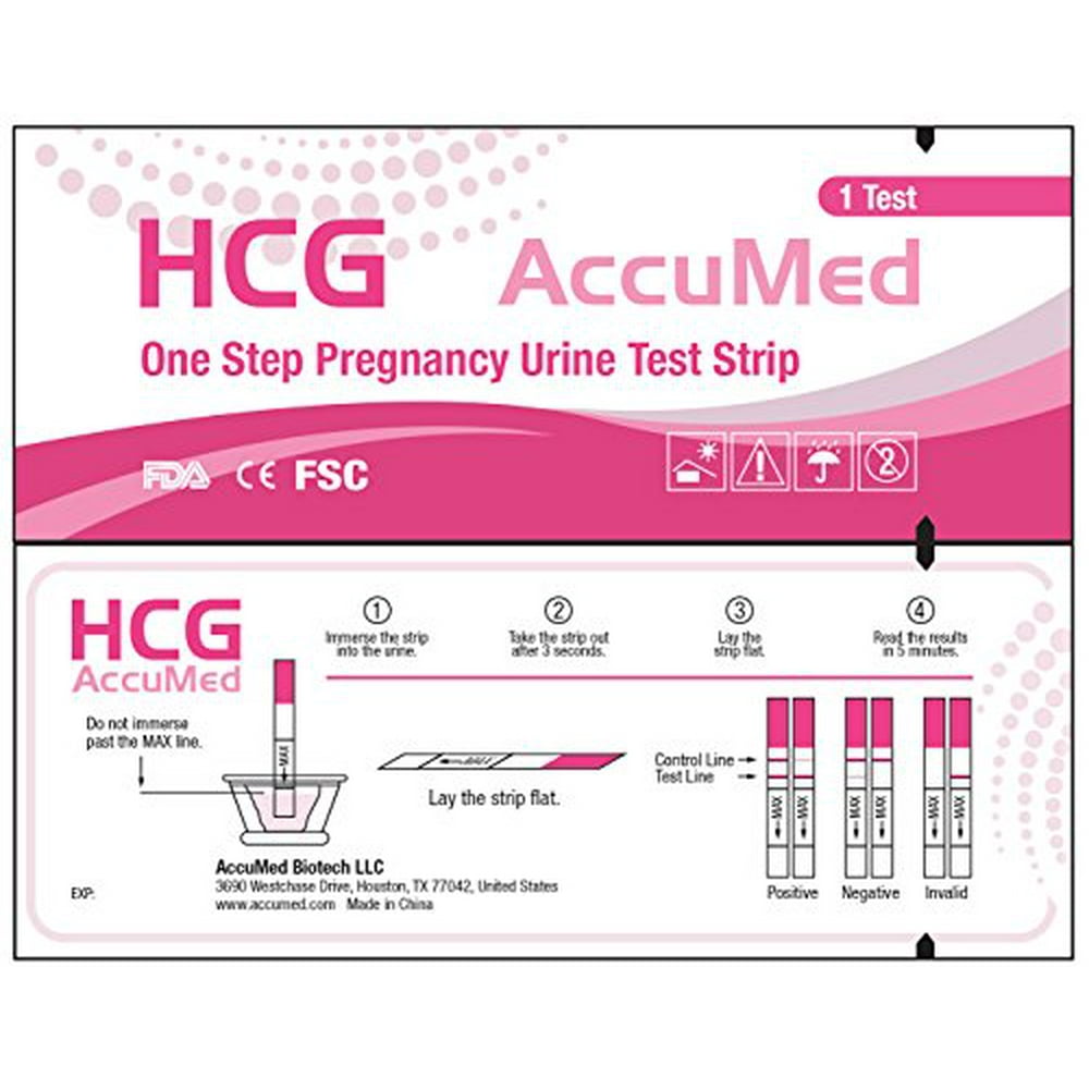 AccuMed® Pregnancy (HCG) Test Strips Kit, Clear and Accurate Results