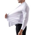 thumbnail image 2 of Deago Men's Dress Shirts Solid Long Sleeve Stretch Wrinkle-Free Wedding Formal Shirt Business Casual Button Down Shirts (White, 2XL), 2 of 8