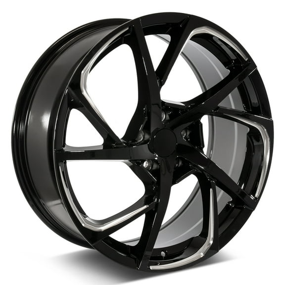 Set of 20" Gloss Black Milled HSX Style Wheels Compatible with Toyota Corolla, Prius (20x8, 45mm Offset)