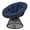 Navy, variant on ELLEGNT Rattan Wicker Lounge Chair - Swivel Papasan with Extra‑Thick Cushion, Metal Frame for Yard or Balcony, Gray