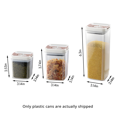 thumbnail image 3 of Sealed Plastic Jar with Lid Transparent Square Sealed Storage Jar Quick Pull Lid Design Kitchen Food Storage Jar M,1 x Airtight plastic jars, 3 of 5