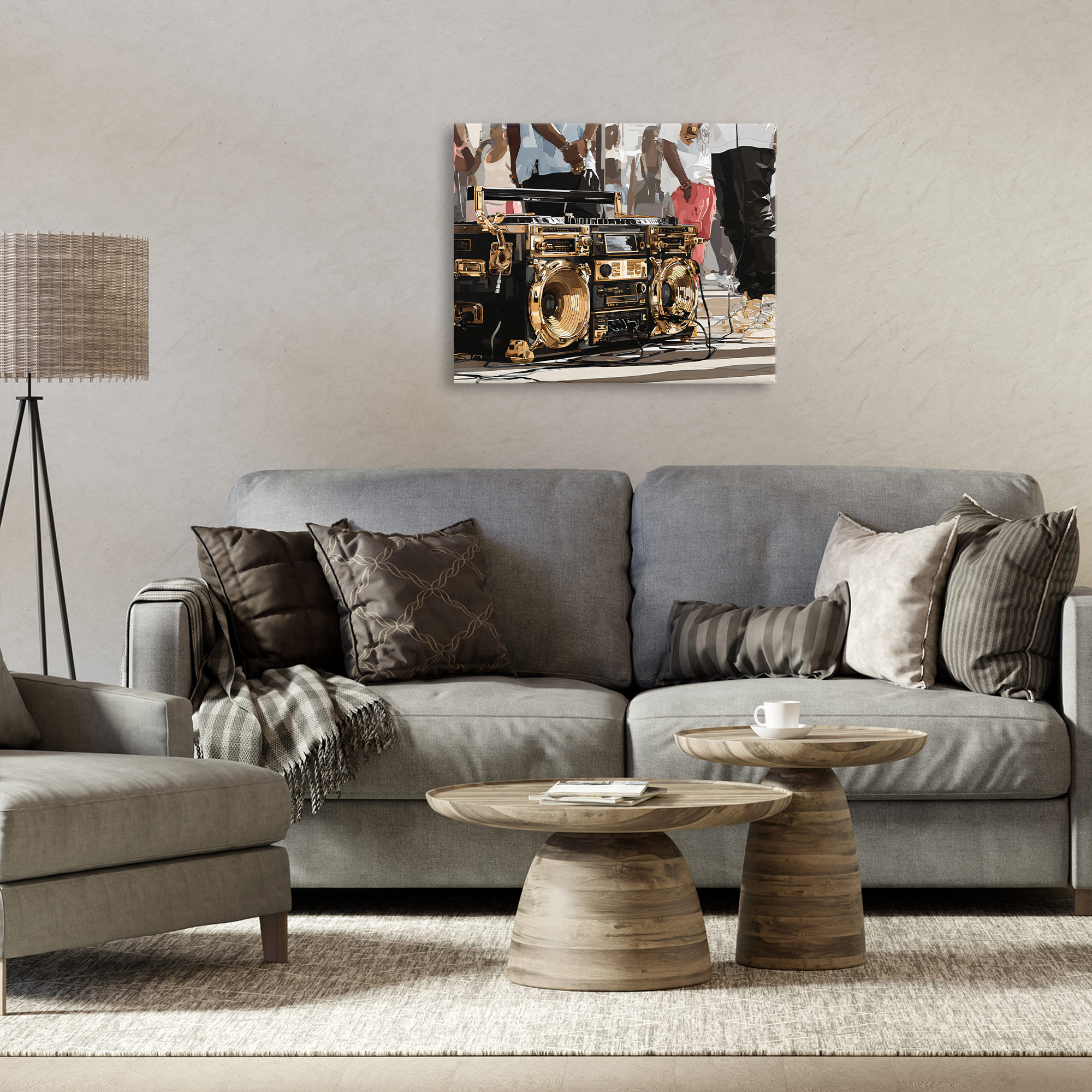 Stupell Industries Golden Stereo Hip Hop Beats Canvas Wall Art, design by Franklyn Gregory