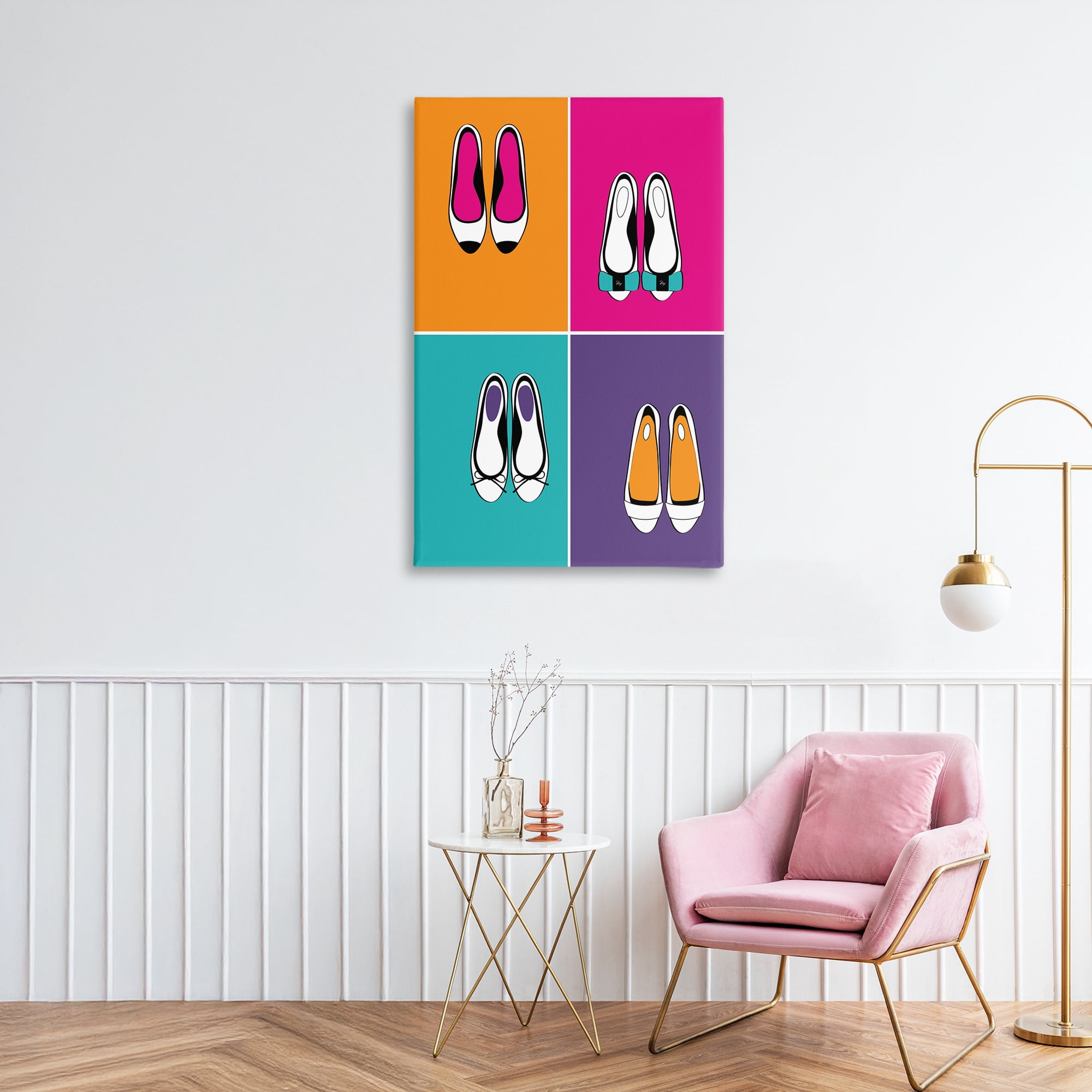 Stupell Industries Bold Pop Trendy Flats Canvas Wall Art, design by Martina Pavlova