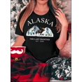 thumbnail image 1 of Women's Casual Elk & Snow Mountain Graphic Tee - Comfy Crew Neck Short Sleeve T-Shirt, Perfect for Summer, 1 of 6