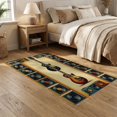 thumbnail image 2 of ODIKA 5'x7' Washable Area Rug Guitar Rock Music Themed Vintage Vinyl Amplifier Motifs Record for Small Living Room, Bedroom, Easy Care, Non-Shedding, Pet Friendly, 2 of 7