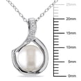 thumbnail image 2 of Everly Women's Cultured Freshwater Pearl and Diamond Accent Sterling Silver Halo Pendant with Chain, 2 of 9
