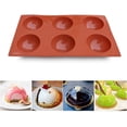 thumbnail image 2 of Molde de silicona semiesférico de 6 cavidades de gran tamaño, 3 moldes para hornear para hacer chocolate, pasteles y gelatina, 2 of 5