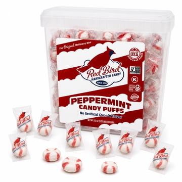 Red Bird Peppermint Candy Puffs, 52 oz Tub