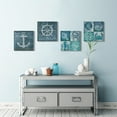thumbnail image 5 of Bathroom Wall Décor Nautical Pictures Prints Sea Animals Navy Blue Canvas Wall Art 24 x 24 inches, Set of 4 Framed on Solid Wood Artwork for Home Cabin Office, 5 of 7