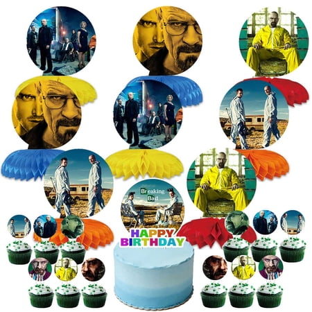 Breakingbad Break Bad Party Decor Supplies Honeycomb Centerpieces&Table Toppers Cake Toppers Decorations for Birthday Breakingbad Break Bad Party Decor Supplies Honeycomb Centerpieces&Table Toppers Cake Toppers Decorations for Birthday
