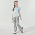 thumbnail image 2 of Ruyang Girls Polka Dot Flare Leggings Kids Cute Slim Pants Thin Cotton High Waist Bell Bottoms Soft Stretchy Trousers, 2 of 6