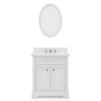 Water Creation Derby 30" Wood Single Bathroom Vanity in Pure White/Chrome