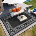 thumbnail image 1 of Alfombra exterior Garvee, 274x366 cm, impermeable, reversible, negro/blanco, 1 of 9