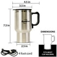 thumbnail image 7 of Koolatron 12V USB Heated Insulated Travel Mug, 17 oz (500 mL), Stainless Steel Portable Thermal Tumbler for Hot or Cold Beverages, Silver and Black, for Car, SUV, Truck, Office, Home, Dorm, 7 of 7