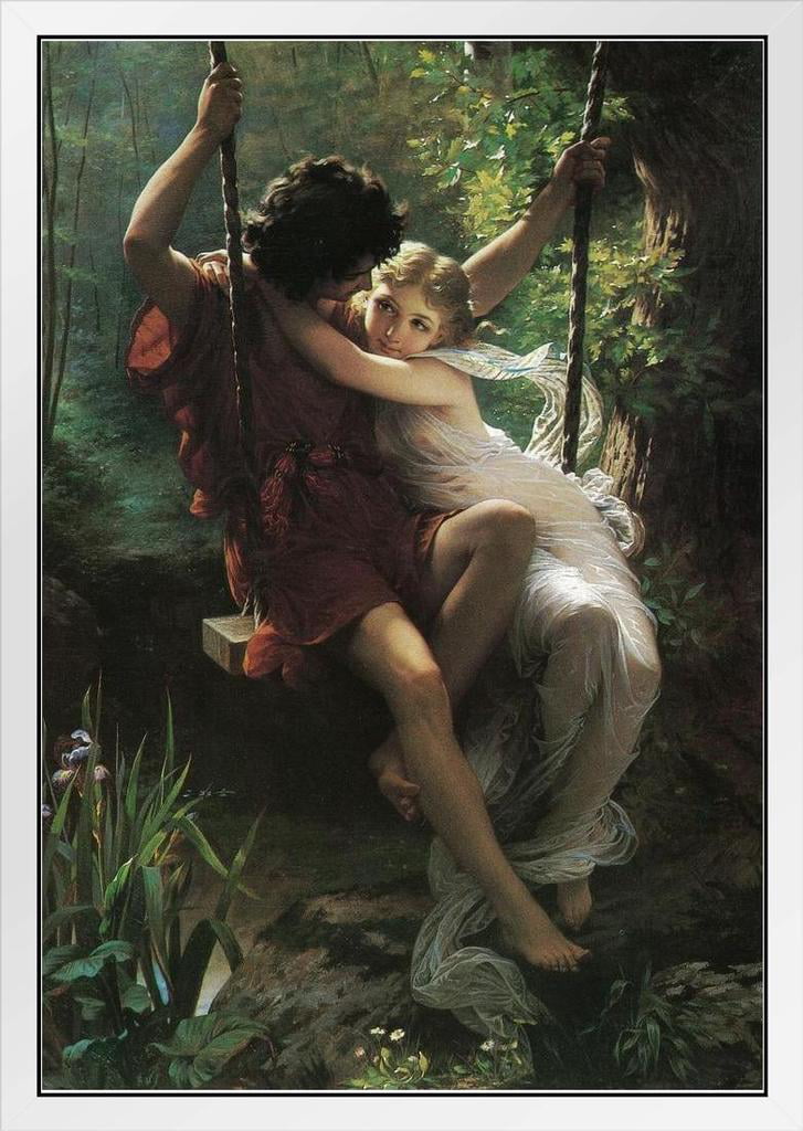 Pierre Auguste Cot Springtime Realism Romantic Artwork Renoir Canvas Wall  Art French Impressionist Art Posters Portrait Painting Wall Decor Landscape  Posters Stand or Hang Wood Frame Display 9x13