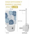 thumbnail image 3 of Night Lights Auto Sensor Bloom Sunflower Plug-in LED Nightlights Lamp Dusk to Dawn for Living Room, Bedroom, Bathroom, Hallway, Stairways Home Wall Decor, Blue Blooming Floral Night Light, 3 of 9
