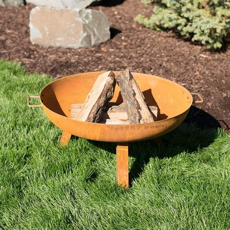 Sunnydaze Outdoor Small Fire Pit Bowl Rustic Cast Iron Wood Sunnydaze Outdoor Small Fire Pit Bowl Rustic Cast Iron Wood Burning 30 Inch For Patio Backyard Or Camping