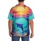 thumbnail image 3 of Fotbe Hawaiian Island Dolphin Camisa Estampada de Manga Corta para Hombre, Casual de Verano, Estilo Playero, Sin Arrugas-4X-Large, 3 of 5