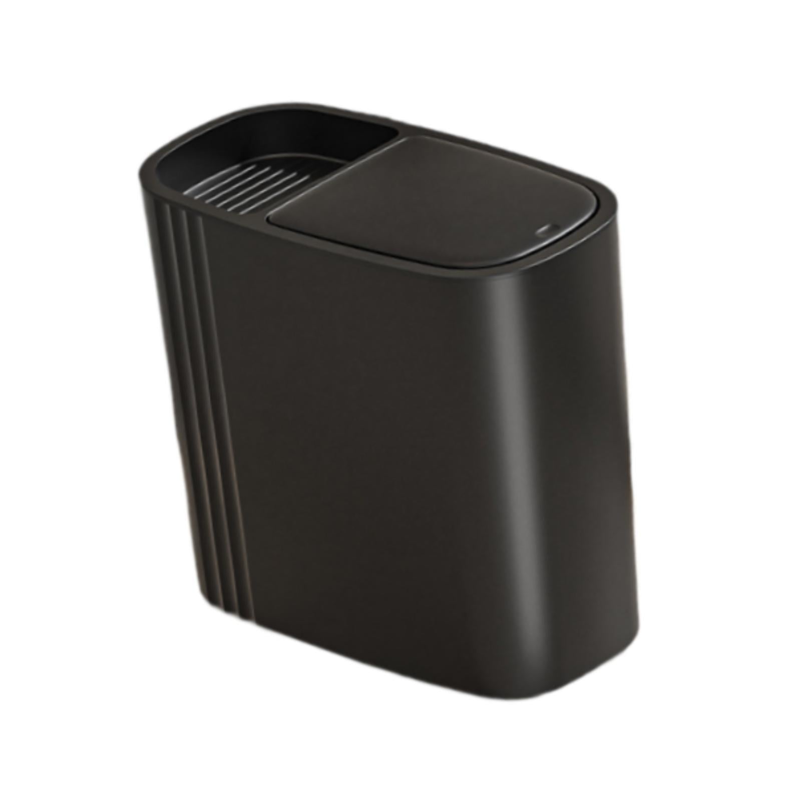 TISHITA Bathroom Trash Can Small Compact Slim Garbage Bin for Home Laundry Household black