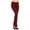 Burgundy, variant on JJJ Fashion Women's Cotton Flare Yoga Pants Fold Over Waistband - Made in USA