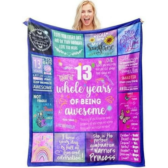 Gifts for 13 Year Old Girl, 13th Birthday Gifts for Girls, Teen Girl Gifts 13 Years Old,13 Year Old Girl Gift Ideas, 13 Year Old Gifts, Birthday Gifts for 13 Year Blanket