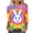 #0041-Multicolor, variant on Womens Tops Easter 3/4 Sleeve Crewneck Bunny Graphic Print Loose Fit Weekend Outings Casual Wear Tops Gift