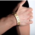 thumbnail image 3 of pulsera hombre regalos para hombre originales pulsera hombre acero inoxidable Pulsera de acero inoxidable para Hombre, joyería de lujo, biomagnética, para terapia, salud y energía, chapada en oro, 3 of 3