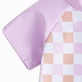 thumbnail image 6 of TOWED22 Toddler Baby Boy One Piece Swimsuit Shark Short Sleeve Zip Up Bathing Suit with Sun Cap Infant Rash Guard Swimwear Purple,0-3 M, 6 of 7