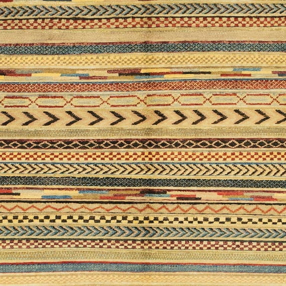 Ahgly Company Indoor Square Abstract Light Brown Oriental Area Rugs, 4' Square