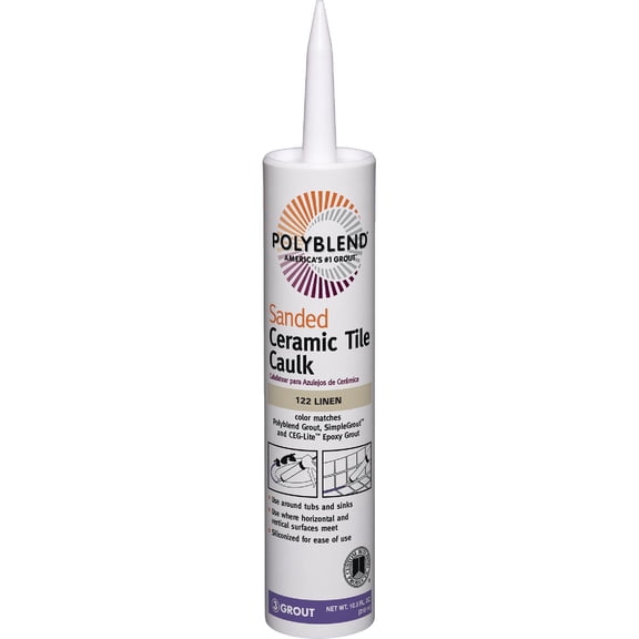 Custom Building Products Tile Caulk PC12210S-6 - Siliconized Latex - 10.5 oz, Sahara Tan