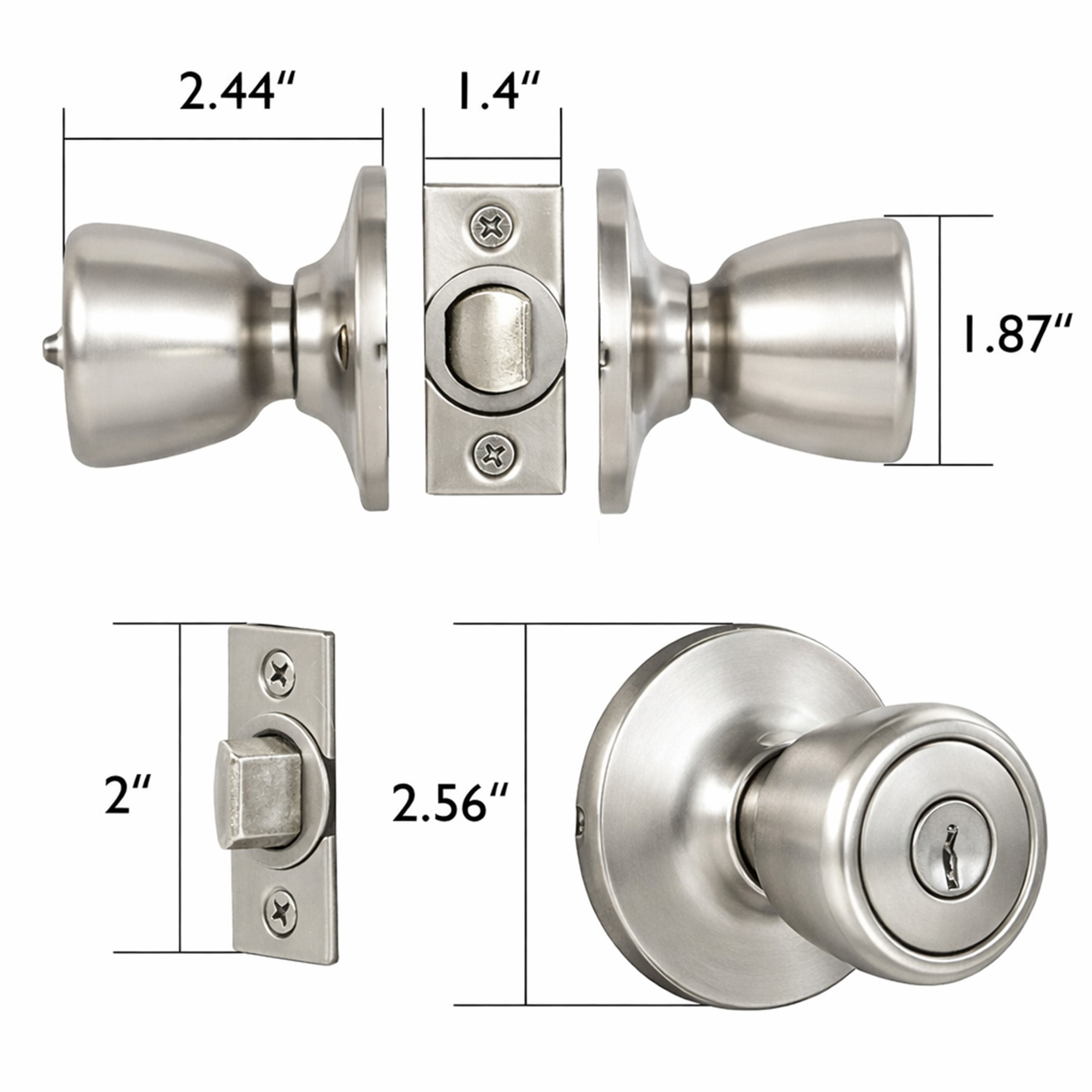 Design House Satin Nickel Keyed Entry Door Knob photo 2