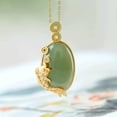 thumbnail image 2 of K-KED Natural Green Jade Carp Pendant Necklaces 925 Silver Delicate Jewelry Necklace Amulet, 2 of 4