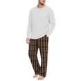 thumbnail image 5 of VV AVEORS Christmas Pajamas For Men Cotton Plaid Pajama Set Long Sleeve Pj Set Comfy Sleepewear Crew Neck Pajama With Pants Red XL, 5 of 7