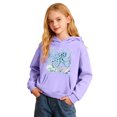 thumbnail image 2 of XAOFW Girls Hoodies Long Sleeved Marine Animal Print Hooded Sweatshirt Kids Soft Cozy Casual Winter Wear Pullover Breathable Tops 8-9 Years, 2 of 4
