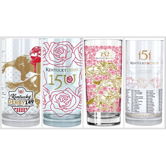 2023~2026 Official 149&150&151&152 th Kentucky Derby Mint Julep Glass Officially Licensed, 12 oz Glass