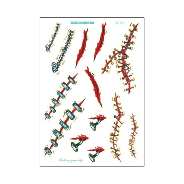 Halloween Stickers Waterproof Simulation Scratches Scars Bite Fake