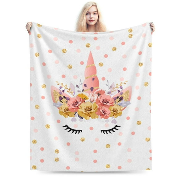Unicorn Throw Blankets, Gifts for Adult Blanket, Lightweight Cozy Warm Flannel Blankets Throw for Home Decor Bed Couch 50"x40"