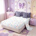 thumbnail image 3 of Manfei Colorful Cartoon Butterfly 7-Piece King Bedding,Rustic Plant Floral King Bed in a Bag,Colorful Stars Reversible, 3 of 7