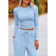 thumbnail image 5 of Conjunto de Mujer PRETTYGARDEN Top Corto y Pantalones Anchos Azul Claro M, 5 of 8