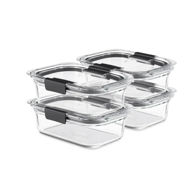 Rubbermaid Brilliance Glass Food Storage Containers, 3.2Cup Food
