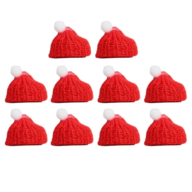 Juego de 10 mini sombreros y bufandas navideños de amplia aplicación para muñecas. Sombrero grande