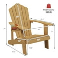 thumbnail image 2 of Gymax HIPS Outdoor Weather Resistant Slatted Chair Adirondack Chair w/ Cup Holder Indonesia Teak, 2 of 8