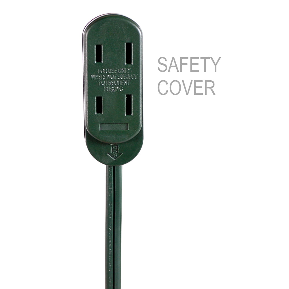 Hyper Tough 6FT 16AWG 2 Prong Green & White Indoor Household Extension Cords