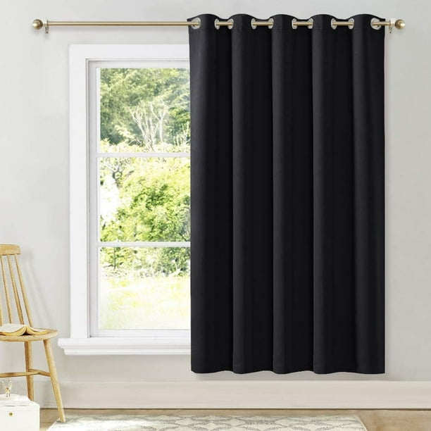Wide Ds For Sliding Glass Door Window Treatments Patio Doors Grommet Thermal Insulated Blackout Curtains 1 Piece Black 70 By 72 Inch Com Wide Ds For Sliding Glass Door, How Wide Should Curtains Be For A 72 Inch Window