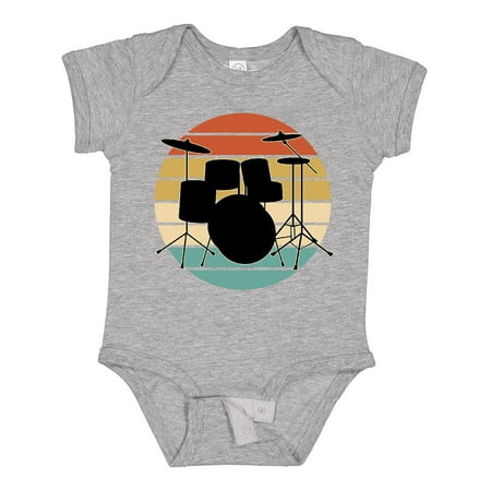 

Inktastic Drum Set Retro Drummer Sunset Gift Baby Boy or Baby Girl Bodysuit