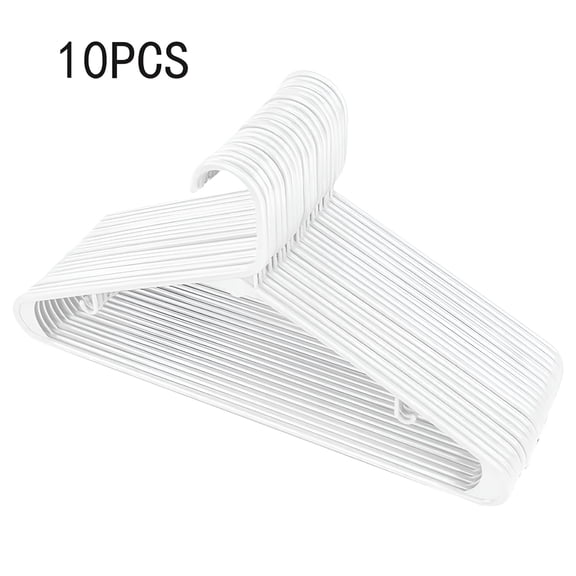 LAMIRO White Plastic Hangers 10 pcs,Non-Slip Heavy Duty Clothes Hanger,Smooth Finish to Protect Fabric,Lightweight,Ultra-Thin Hangers for Coats and Other Clothes
